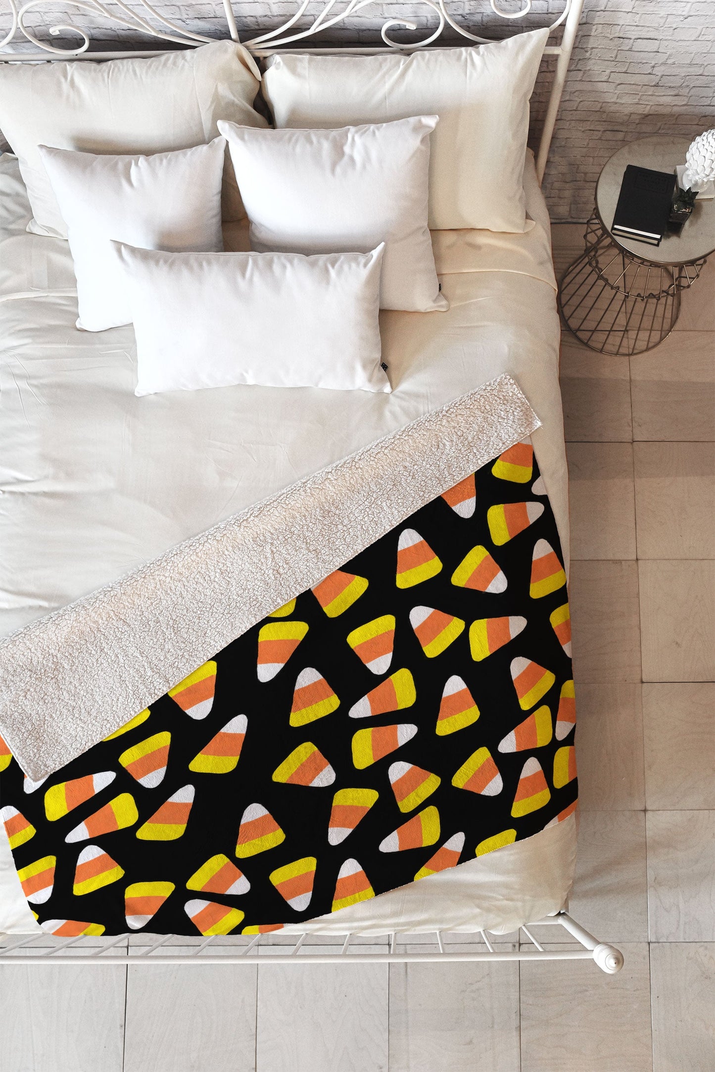 Lisa Argyropoulos Candy Corn Jumble Fleece Throw Blanket