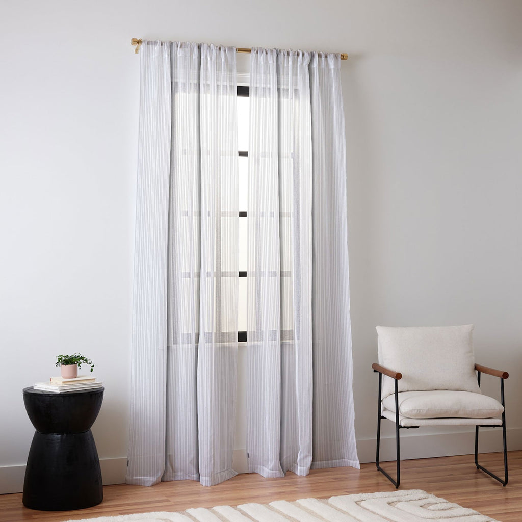 Lisa Argyropoulos Dove Stripe Sheer Window Curtain