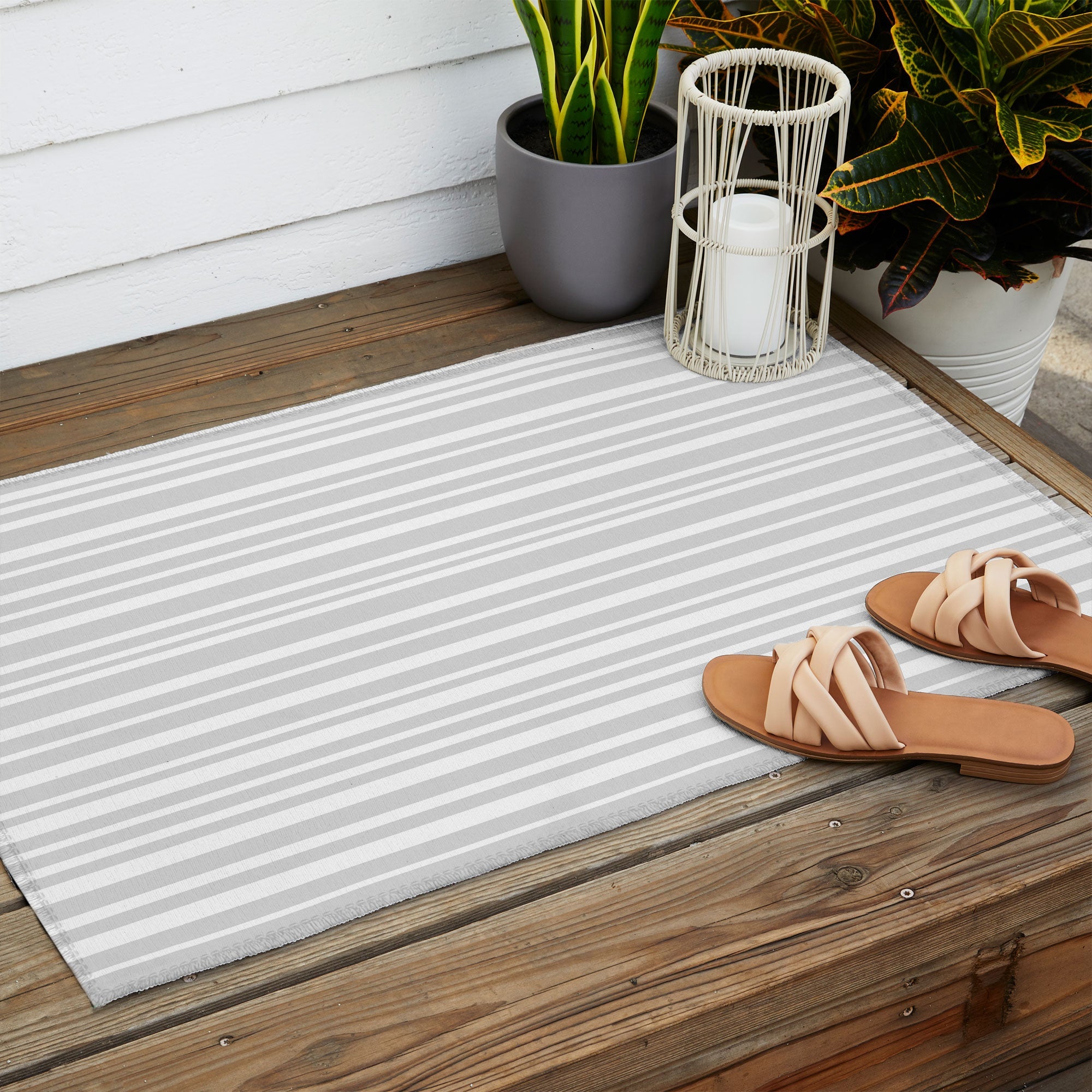 Lisa Argyropoulos Dove Stripe Outdoor Rug