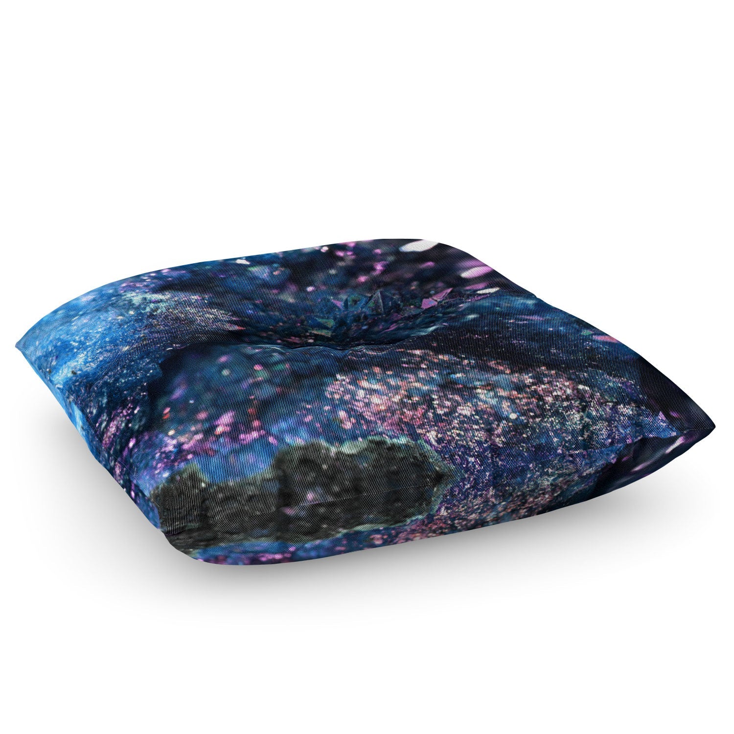 Lisa Argyropoulos Geode Abstract Teal Floor Pillow Square