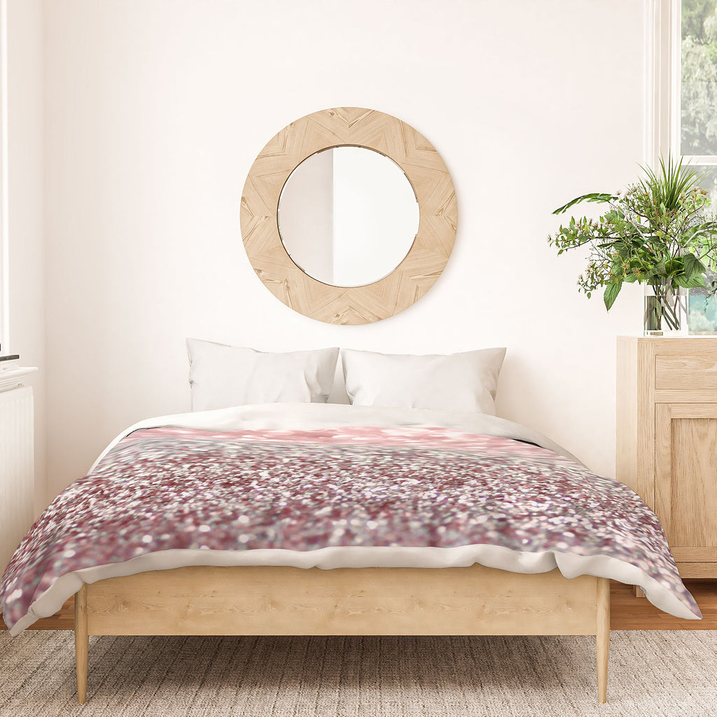 Lisa Argyropoulos Girly Pink Snowfall Duvet Cover