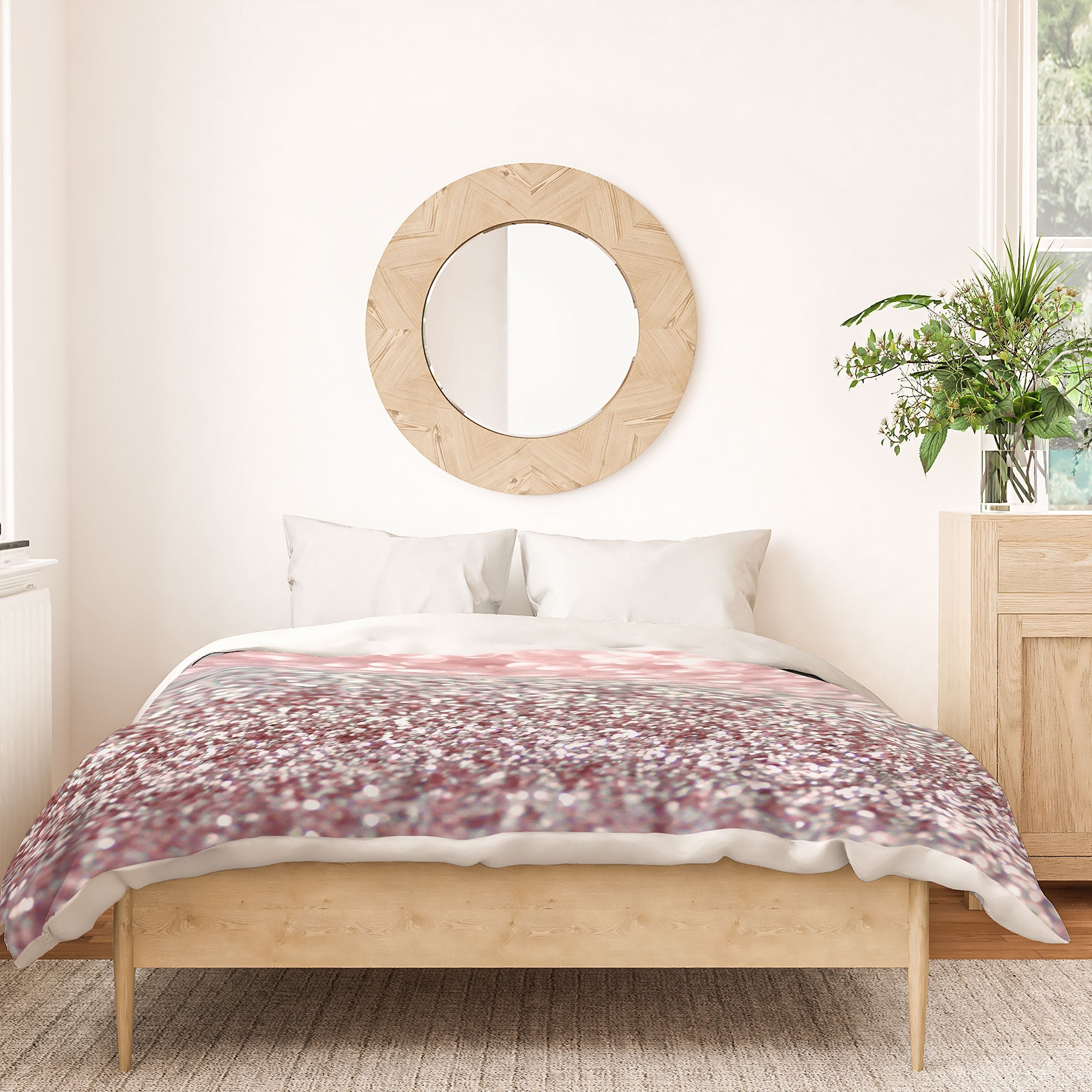Lisa Argyropoulos Girly Pink Snowfall Duvet Cover