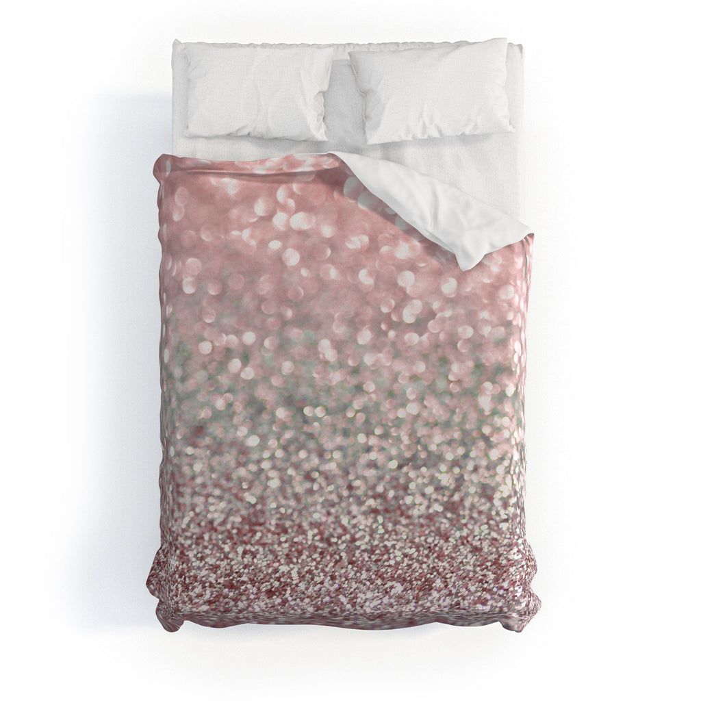 Lisa Argyropoulos Girly Pink Snowfall Duvet Cover