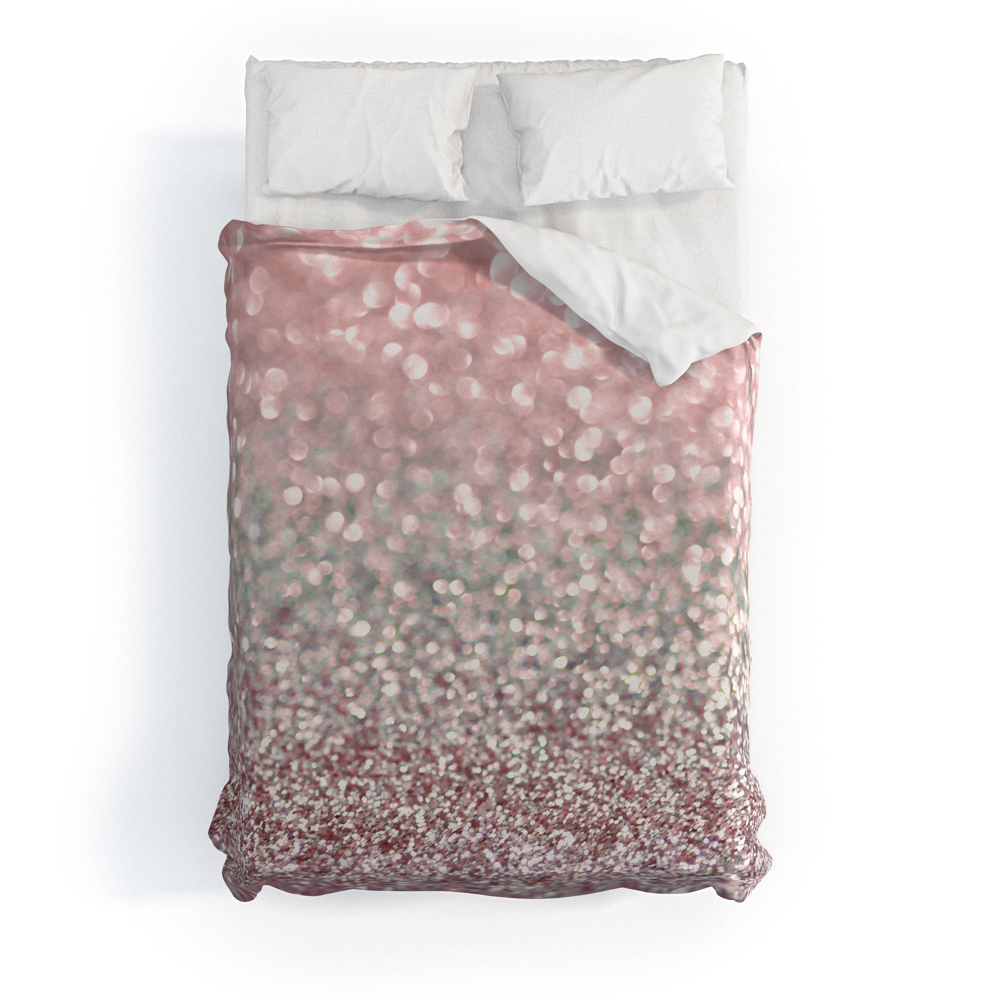 Lisa Argyropoulos Girly Pink Snowfall Duvet Cover