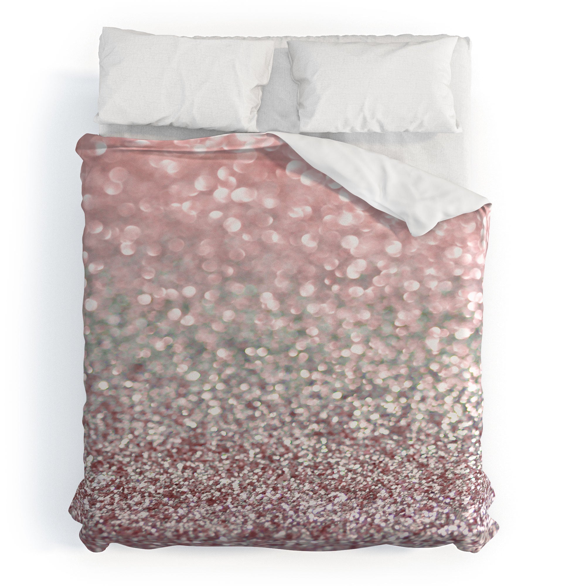 Lisa Argyropoulos Girly Pink Snowfall Duvet Cover