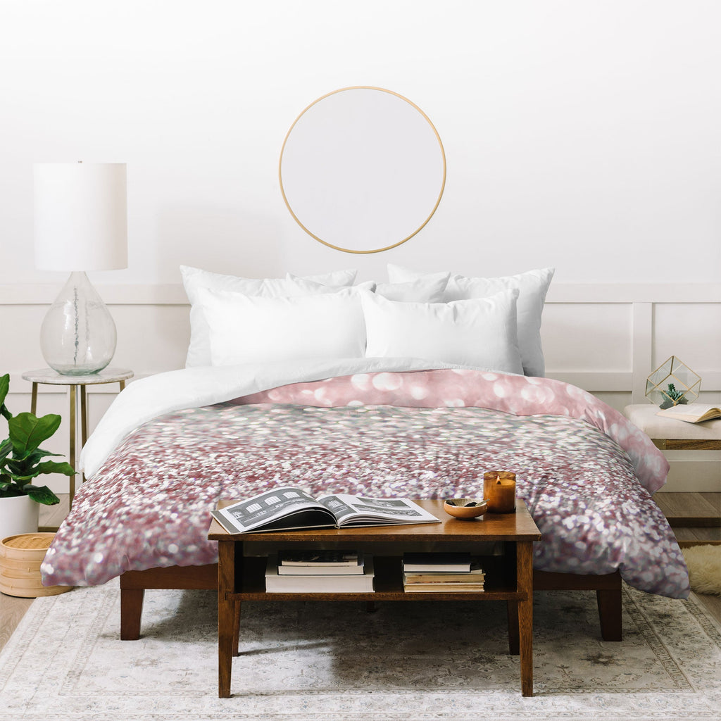 Lisa Argyropoulos Girly Pink Snowfall Duvet Cover