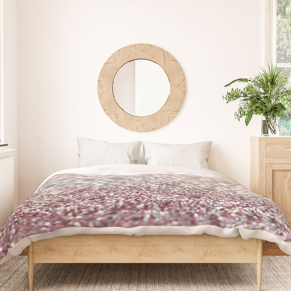 Lisa Argyropoulos Girly Pink Snowfall Duvet Cover