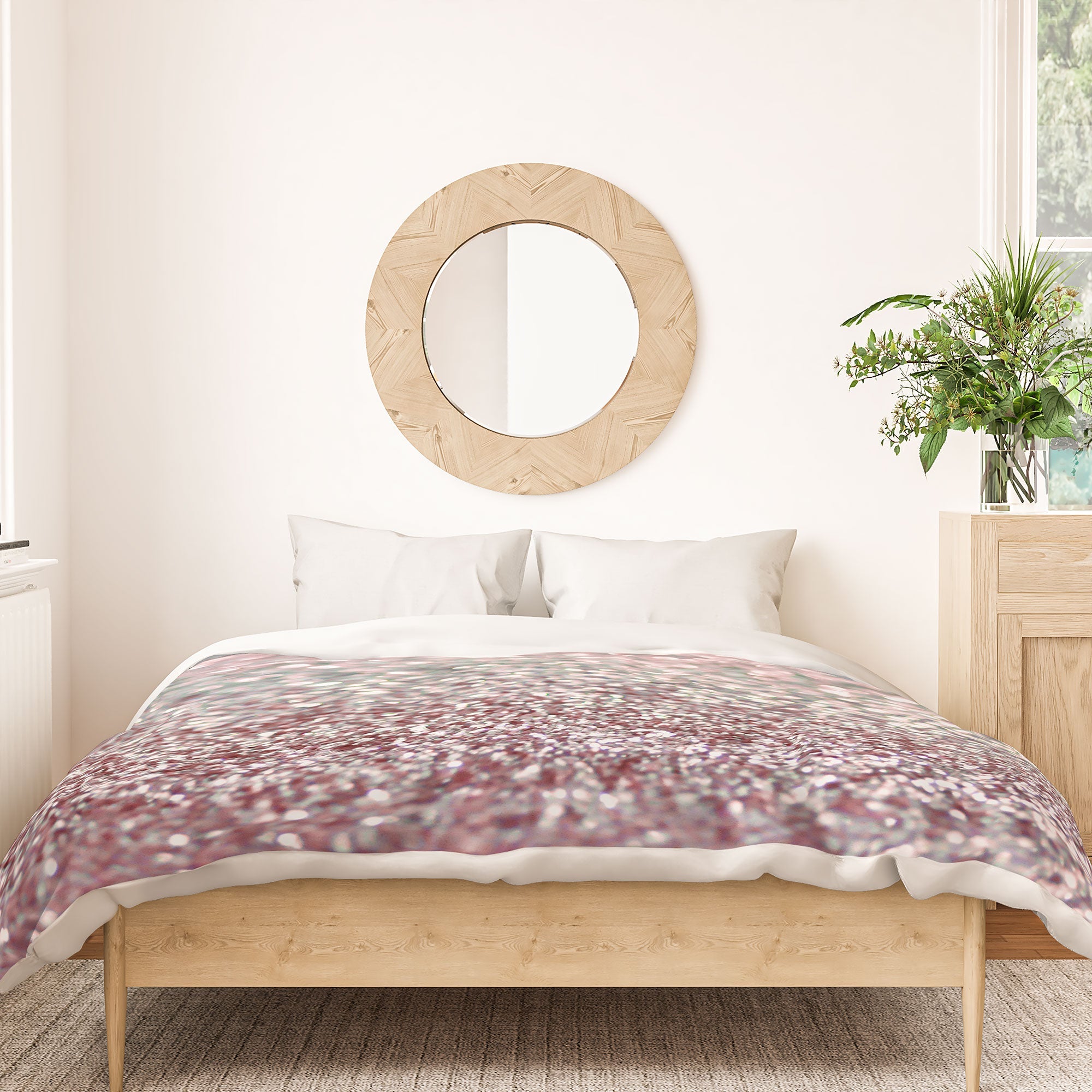 Lisa Argyropoulos Girly Pink Snowfall Duvet Cover