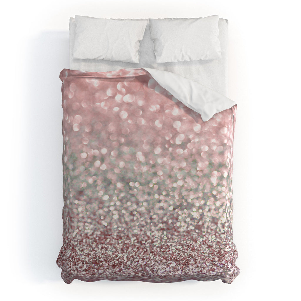 Lisa Argyropoulos Girly Pink Snowfall Duvet Cover