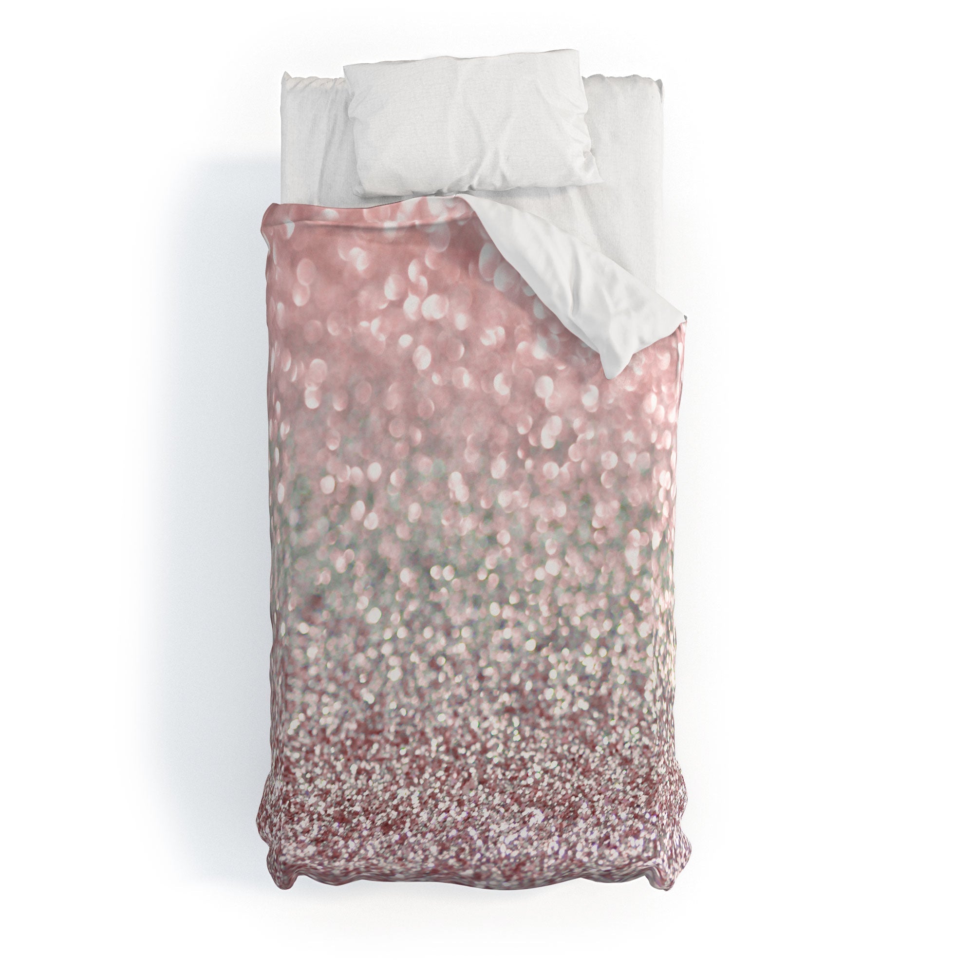 Lisa Argyropoulos Girly Pink Snowfall Duvet Cover