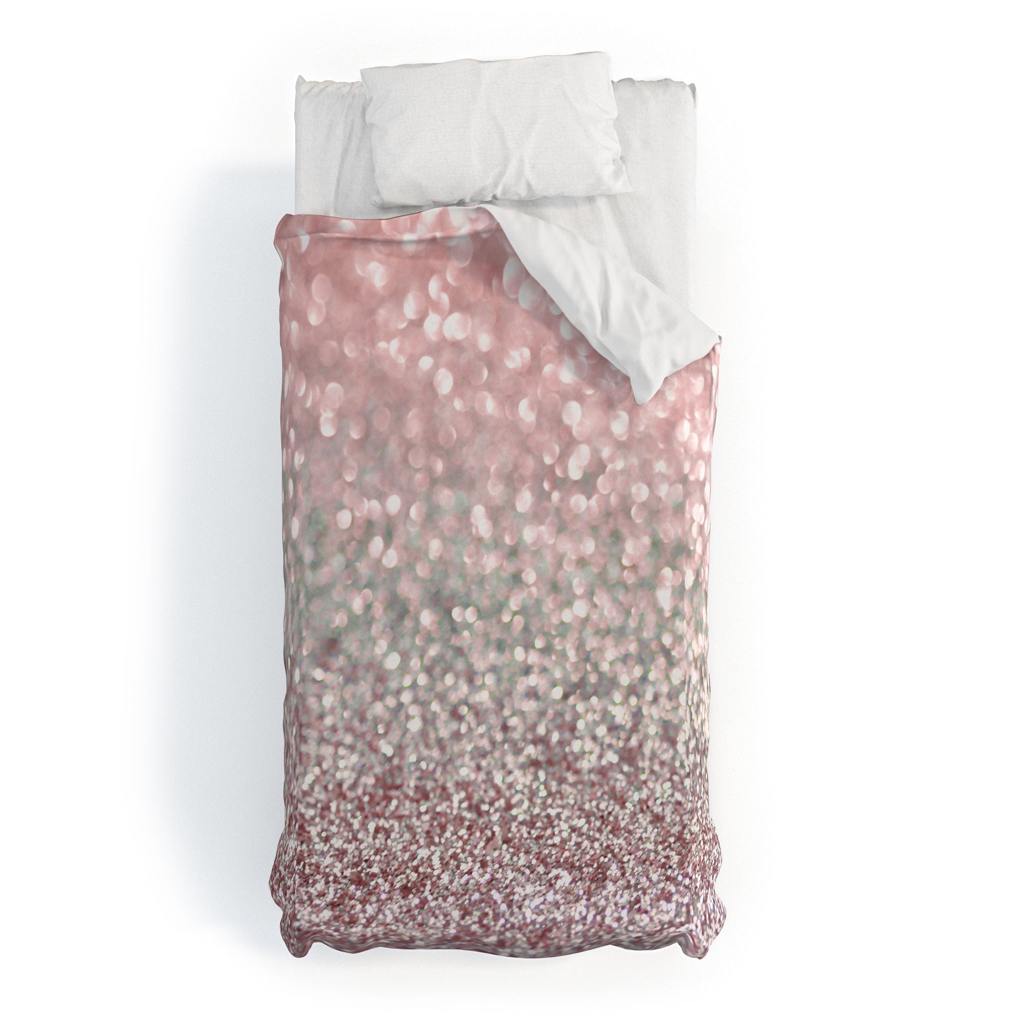 Lisa Argyropoulos Girly Pink Snowfall Duvet Cover