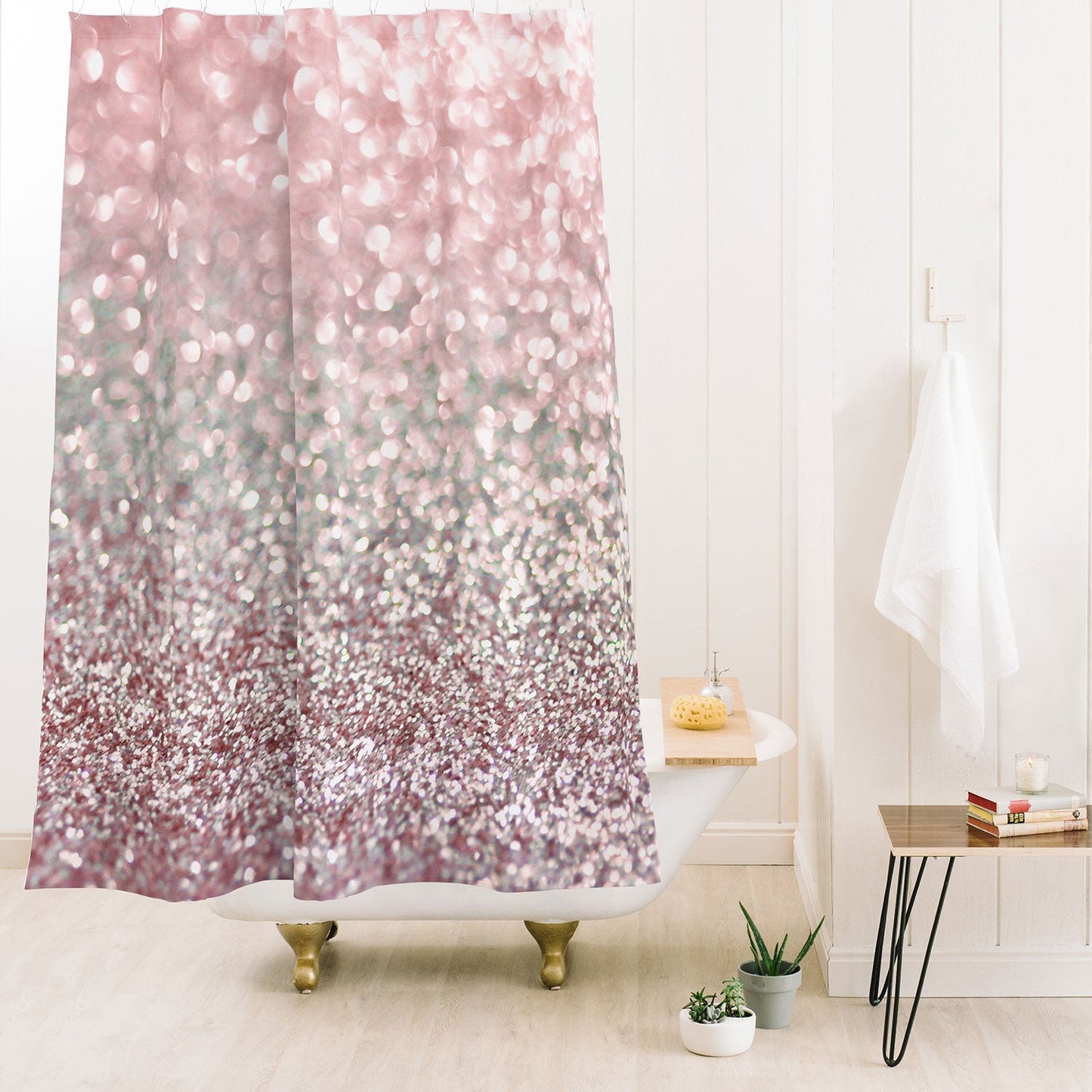 Lisa Argyropoulos Girly Pink Snowfall Shower Curtain