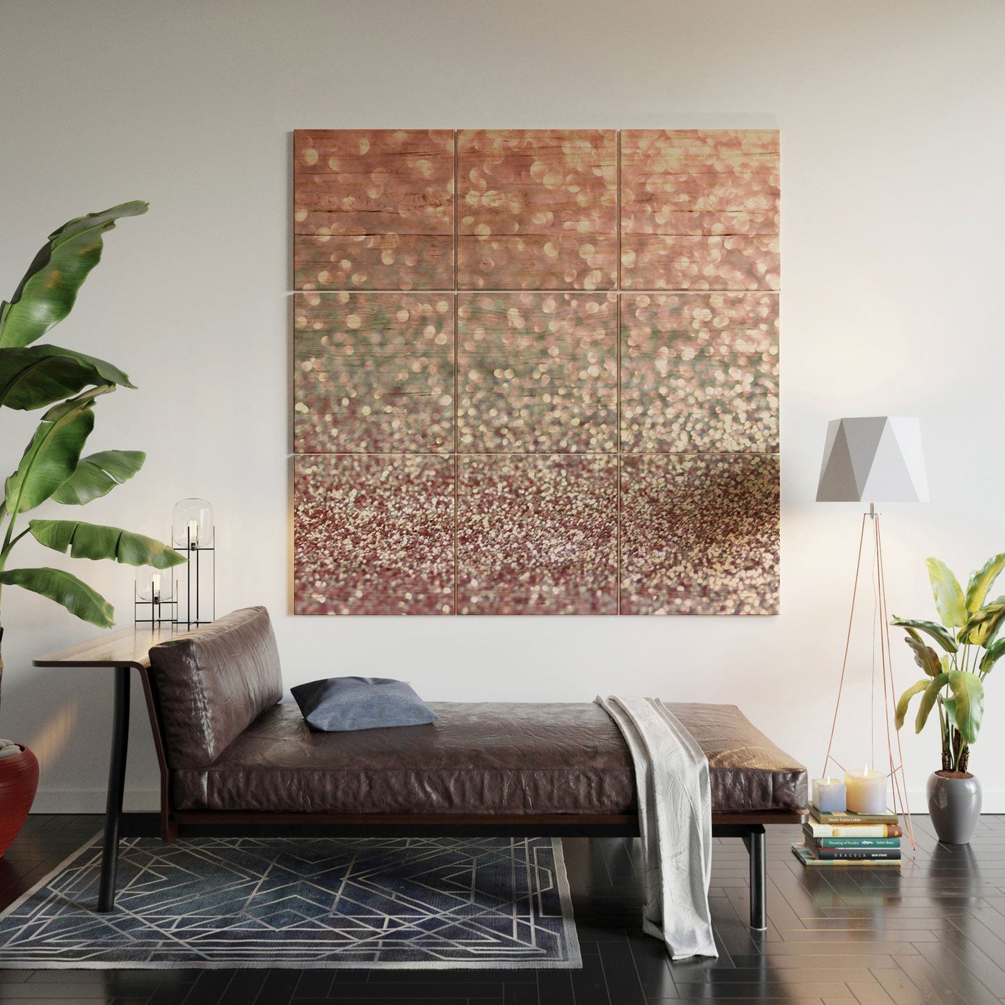 Lisa Argyropoulos Girly Pink Snowfall Wood Wall Mural