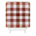 Lisa Argyropoulos Harvest Plaid Terracotta Shower Curtain