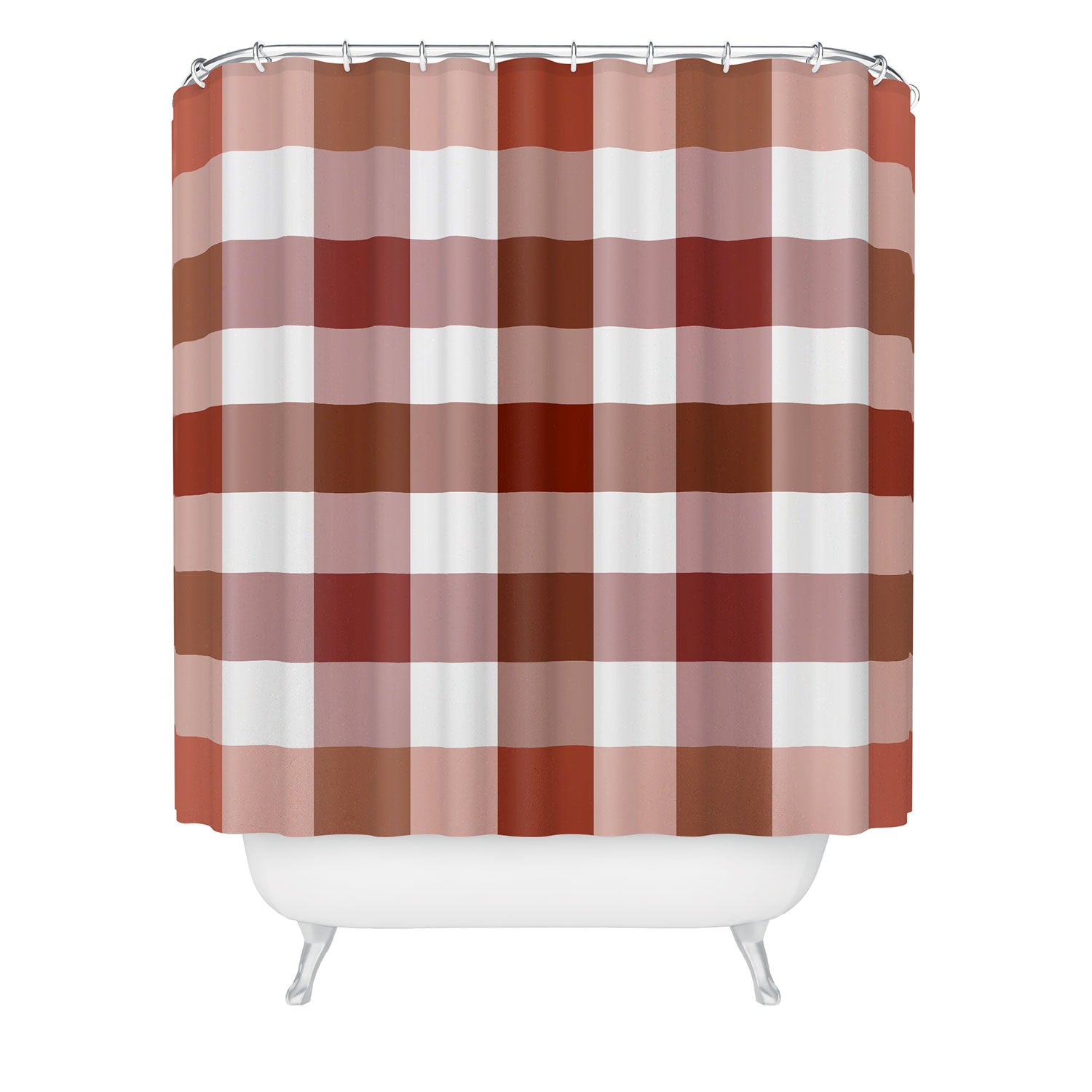 Lisa Argyropoulos Harvest Plaid Terracotta Shower Curtain