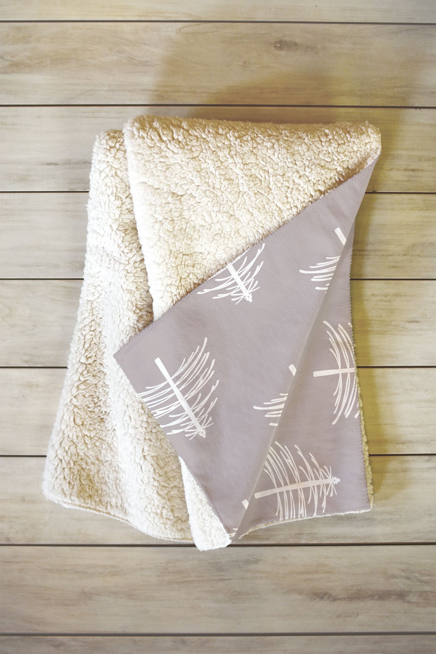 Lisa Argyropoulos Linear Trees Neutral Fleece Throw Blanket