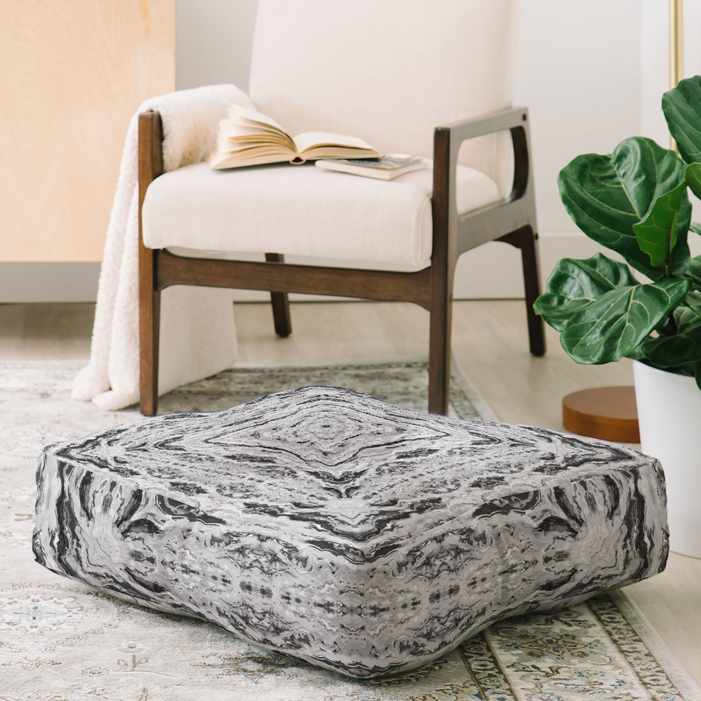 Lisa Argyropoulos Mono Melt Kaleido Floor Pillow Square