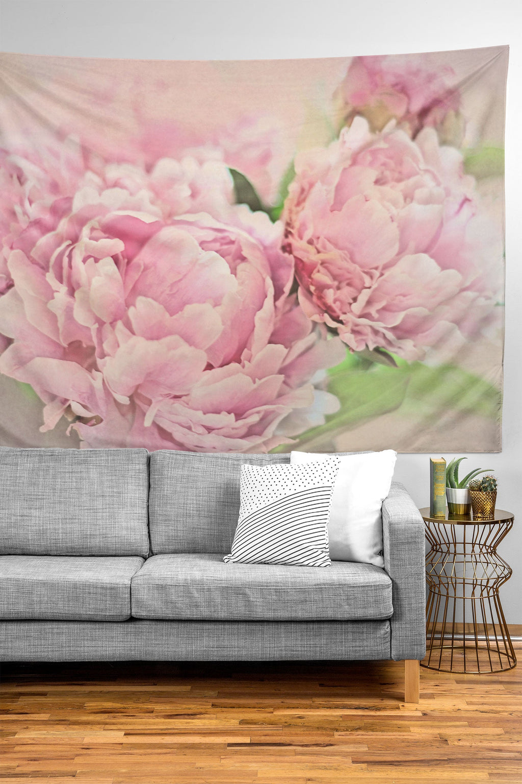 Lisa Argyropoulos Pink Peonies Tapestry