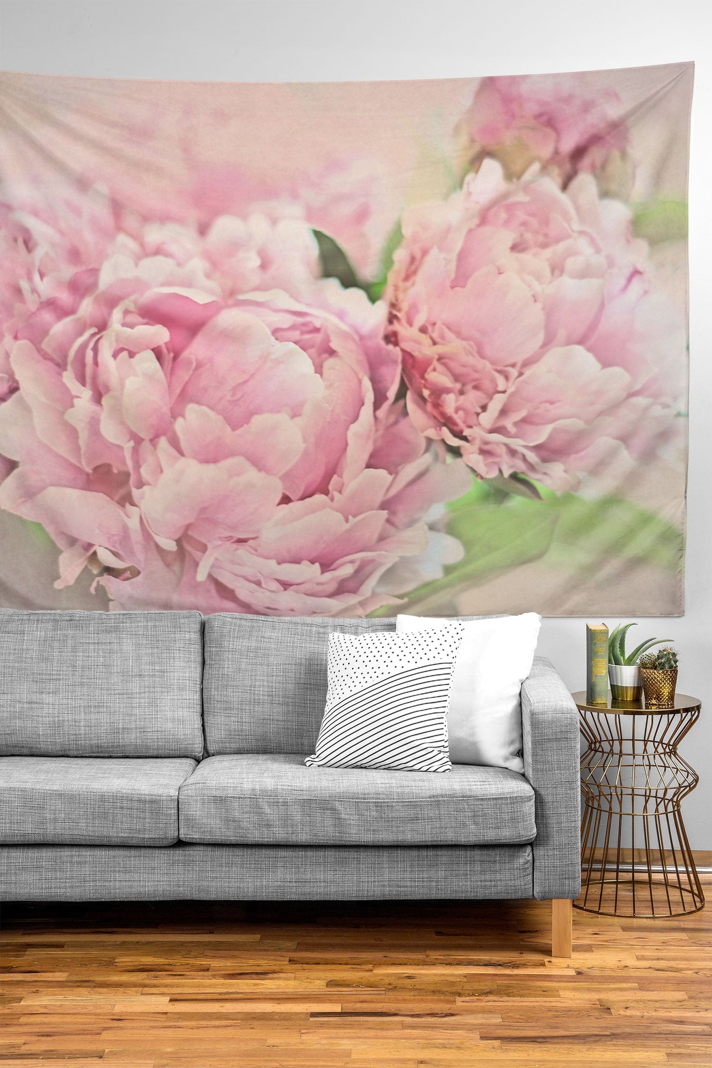 Lisa Argyropoulos Pink Peonies Tapestry
