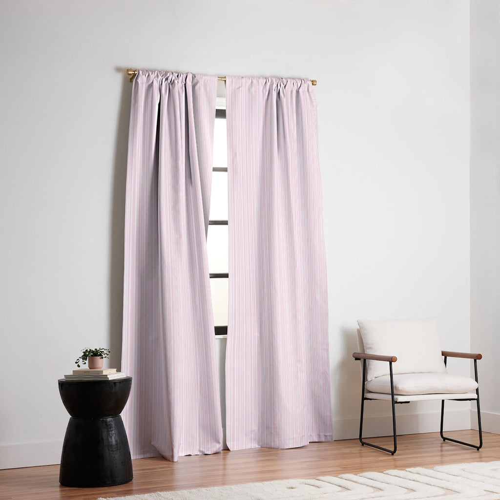Lisa Argyropoulos Soft Blush Stripes Blackout Window Curtain