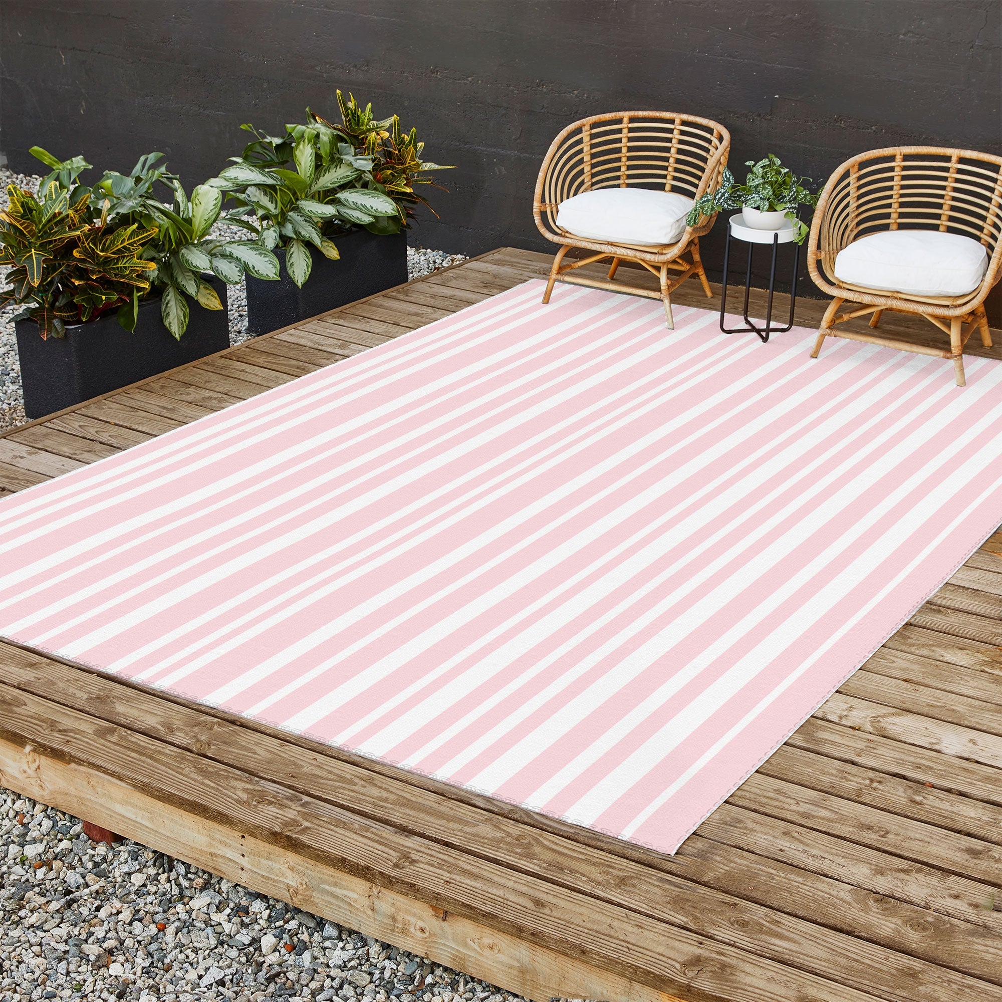 Lisa Argyropoulos Soft Blush Stripes Outdoor Rug