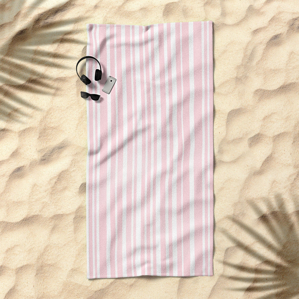 Lisa Argyropoulos Soft Blush Stripes Beach Towel