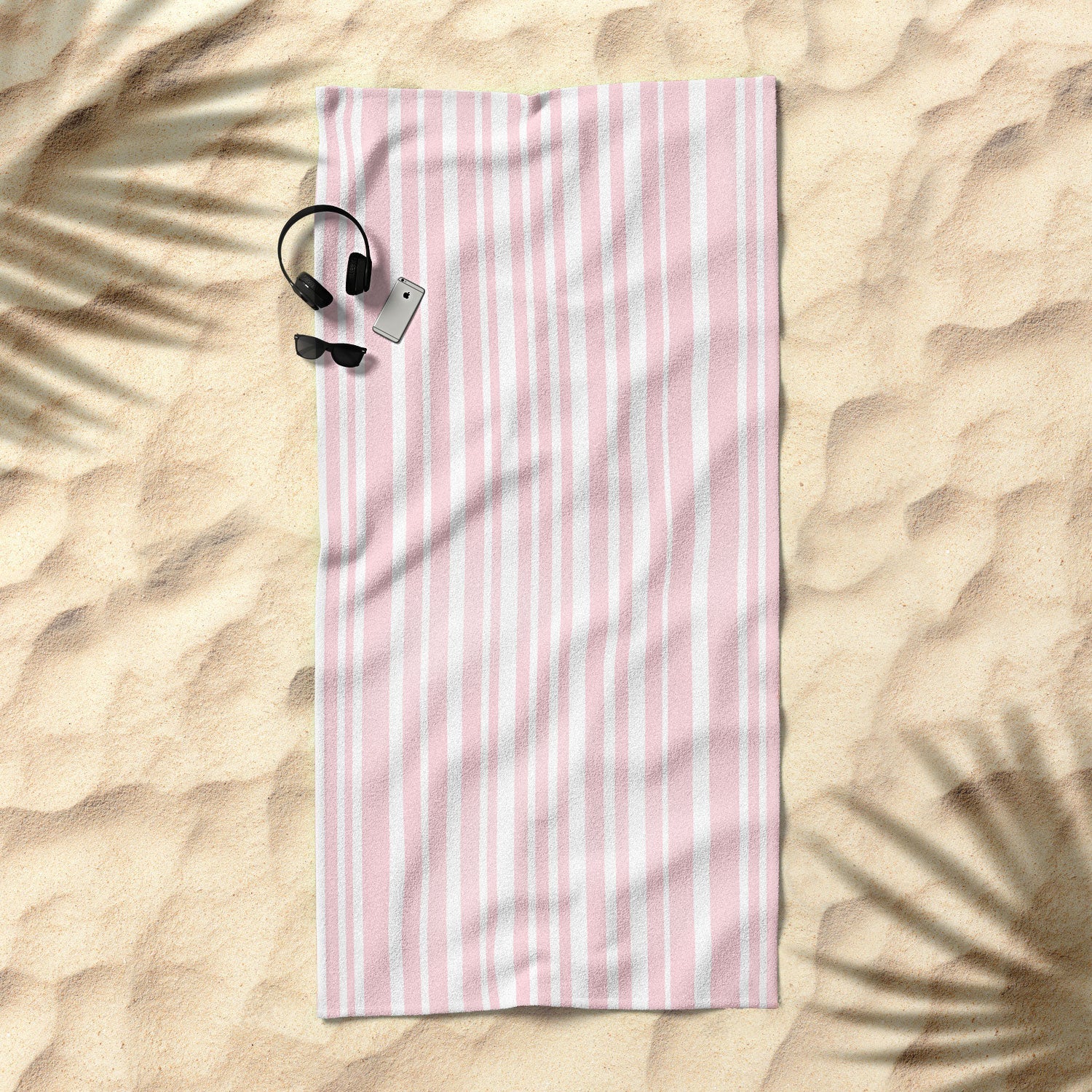 Lisa Argyropoulos Soft Blush Stripes Beach Towel