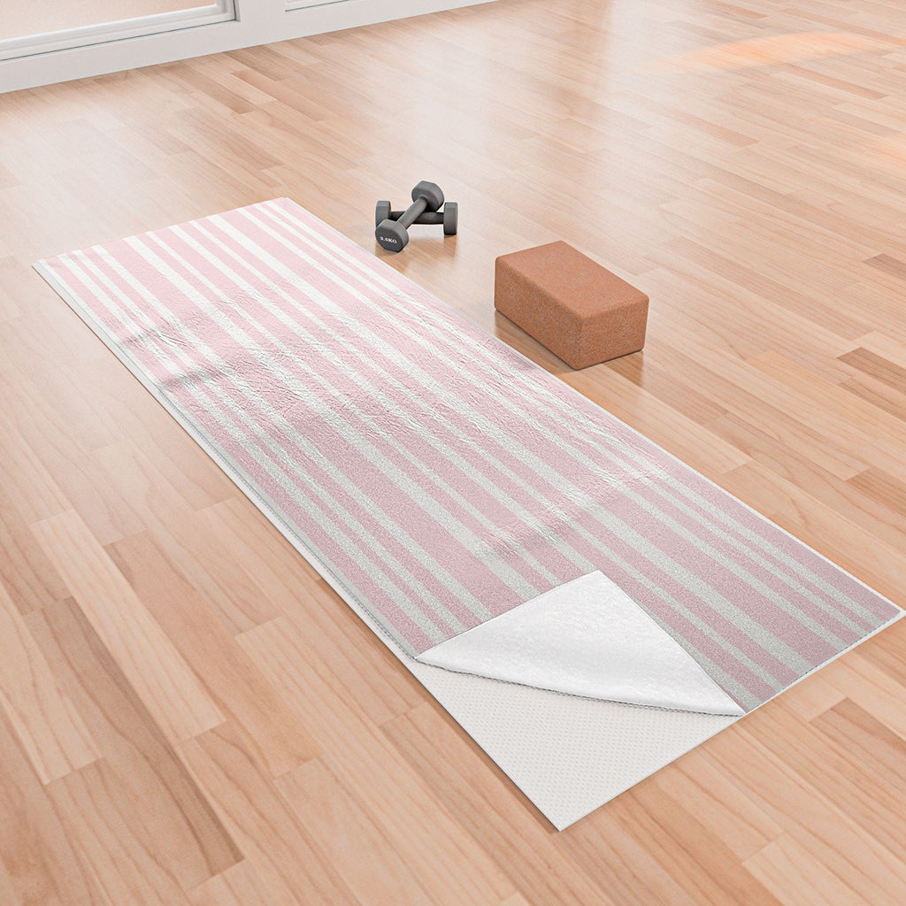 Lisa Argyropoulos Soft Blush Stripes Yoga Towel