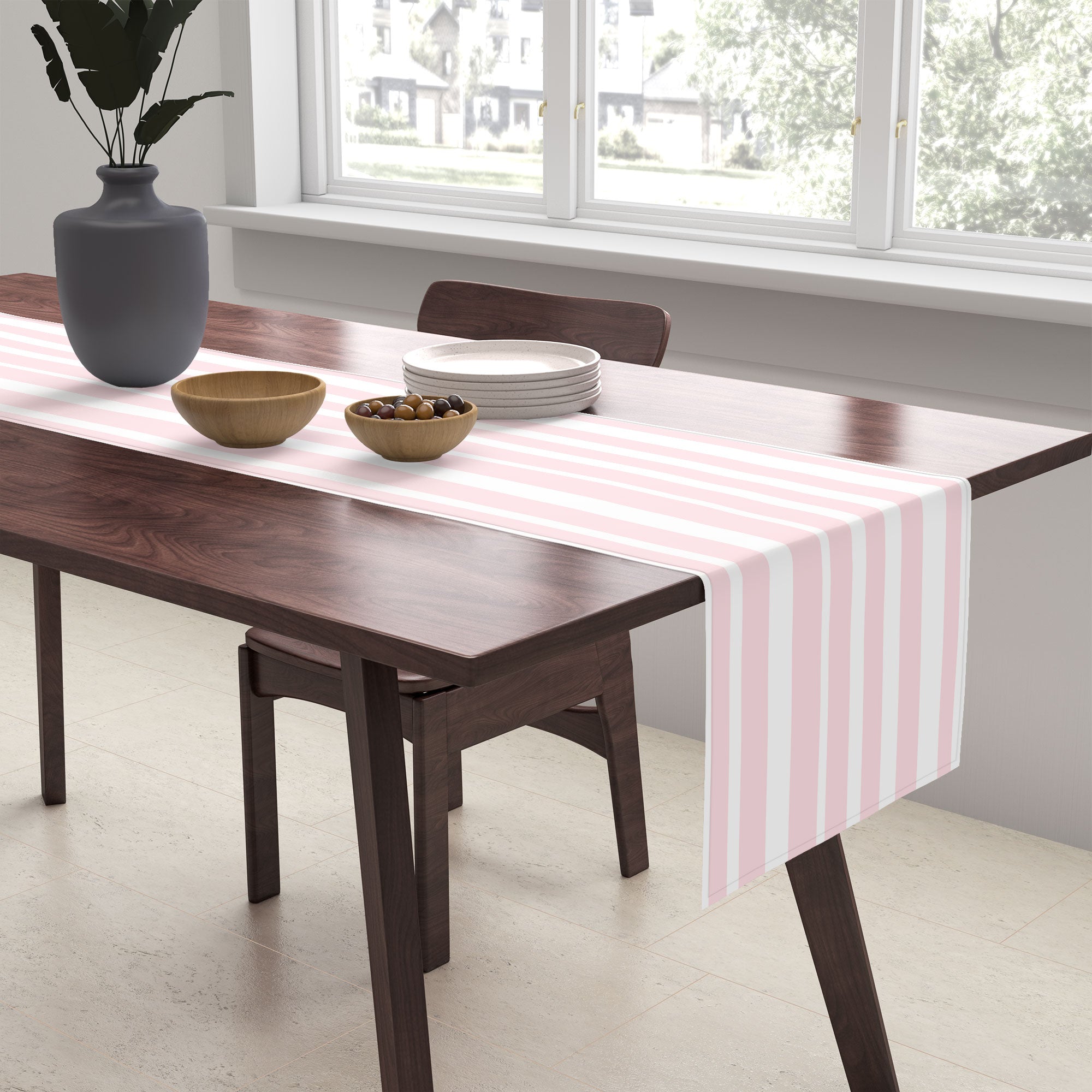 Lisa Argyropoulos Soft Blush Stripes Table Runner