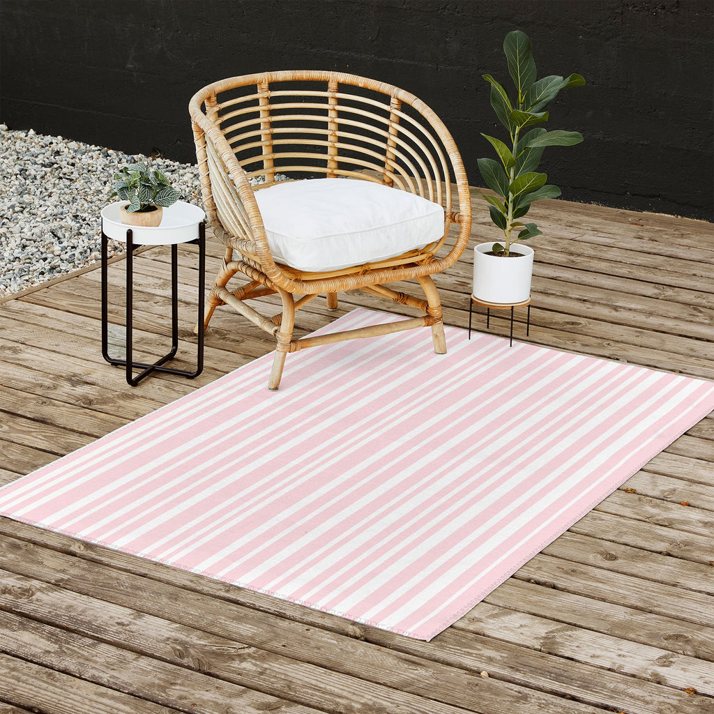 Lisa Argyropoulos Soft Blush Stripes Outdoor Rug