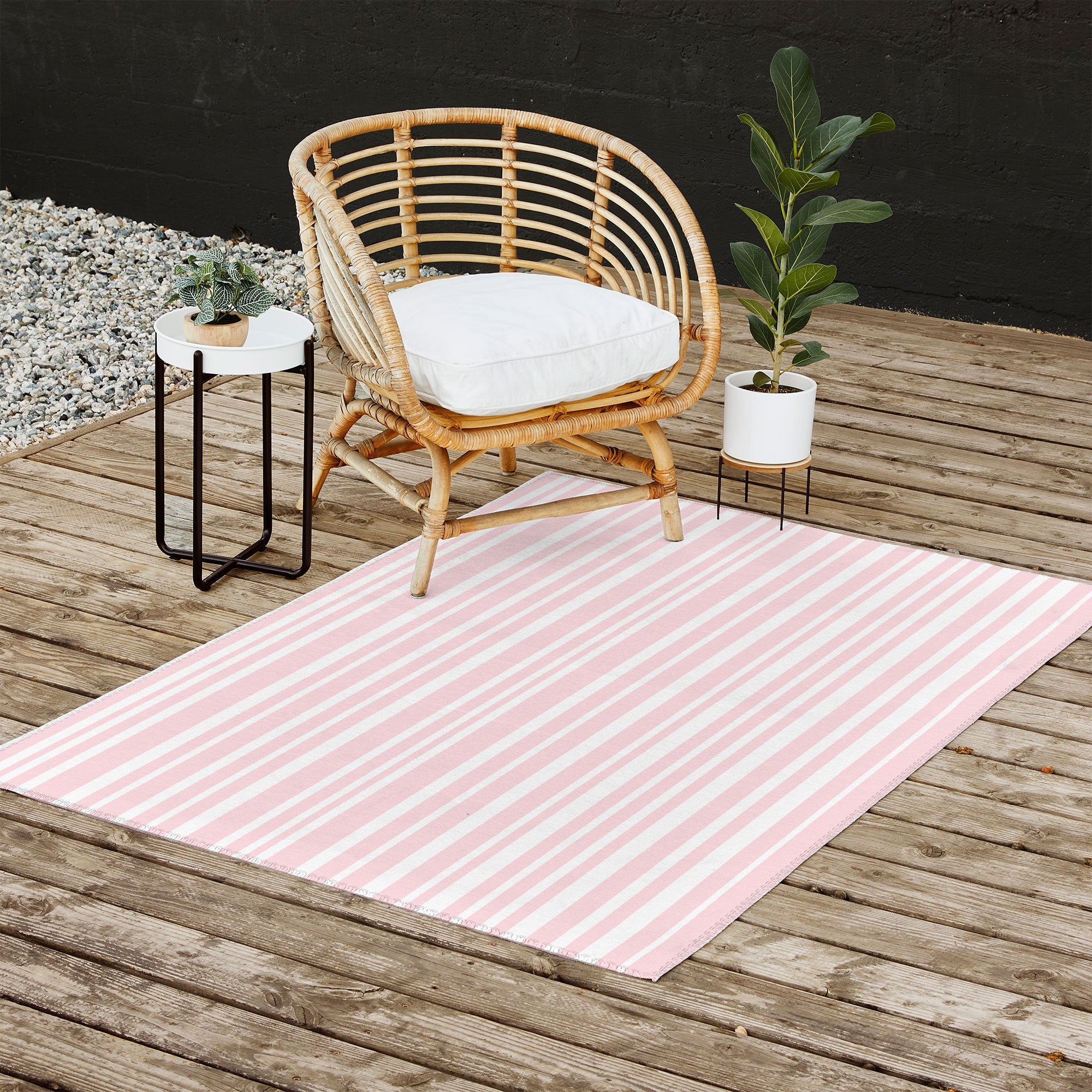 Lisa Argyropoulos Soft Blush Stripes Outdoor Rug