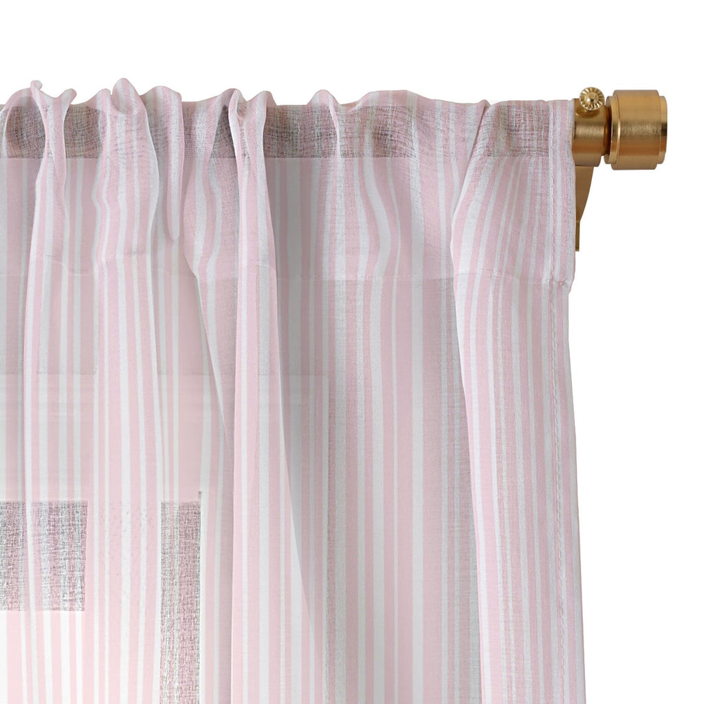 Lisa Argyropoulos Soft Blush Stripes Sheer Window Curtain