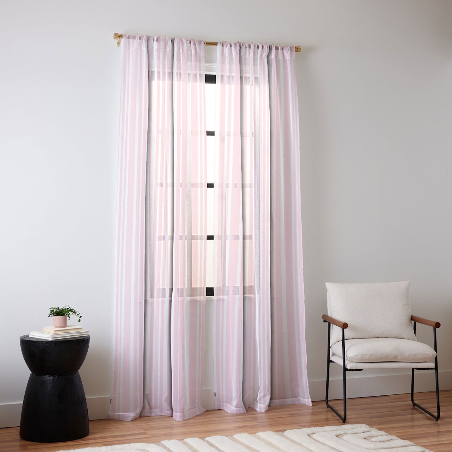 Lisa Argyropoulos Soft Blush Stripes Sheer Non Repeat