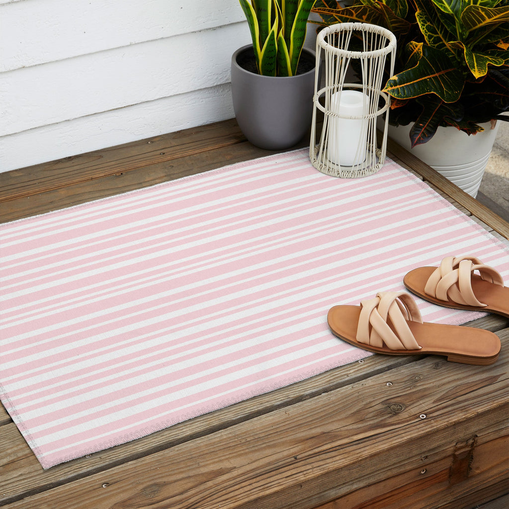 Lisa Argyropoulos Soft Blush Stripes Outdoor Rug