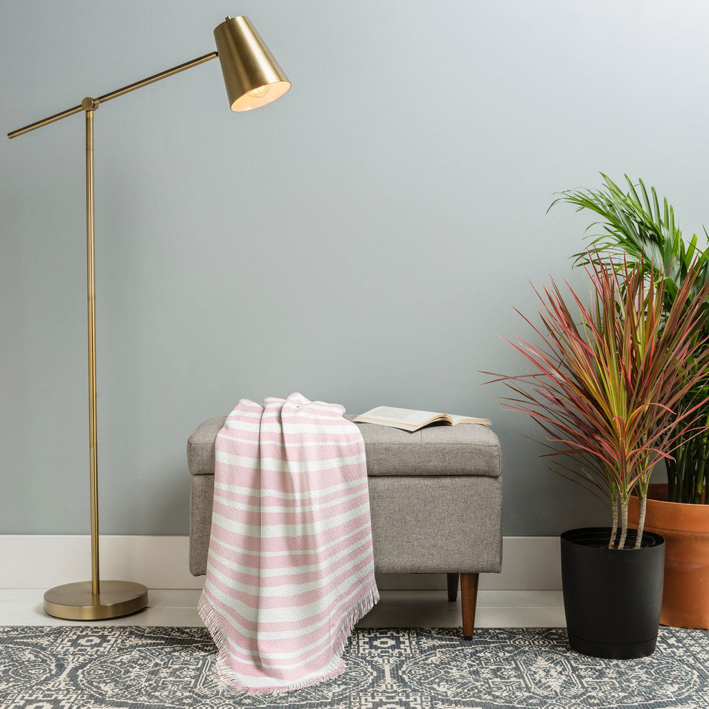 Lisa Argyropoulos Soft Blush Stripes Throw Blanket