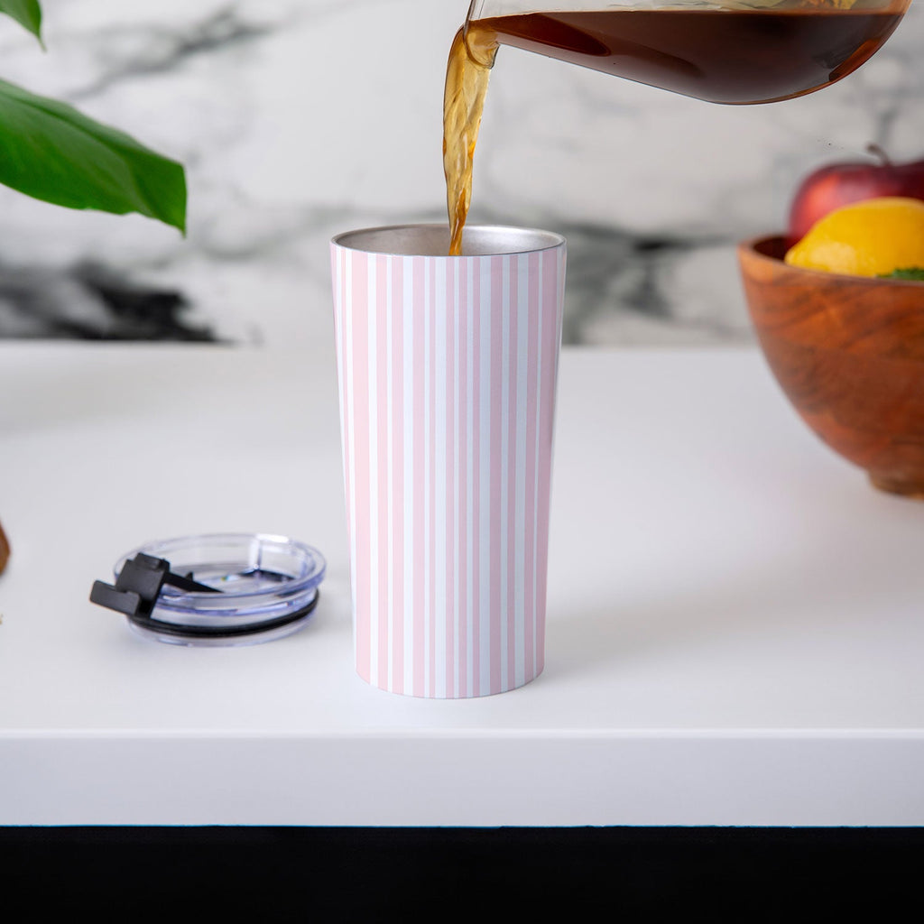 Lisa Argyropoulos Soft Blush Stripes Travel Mug