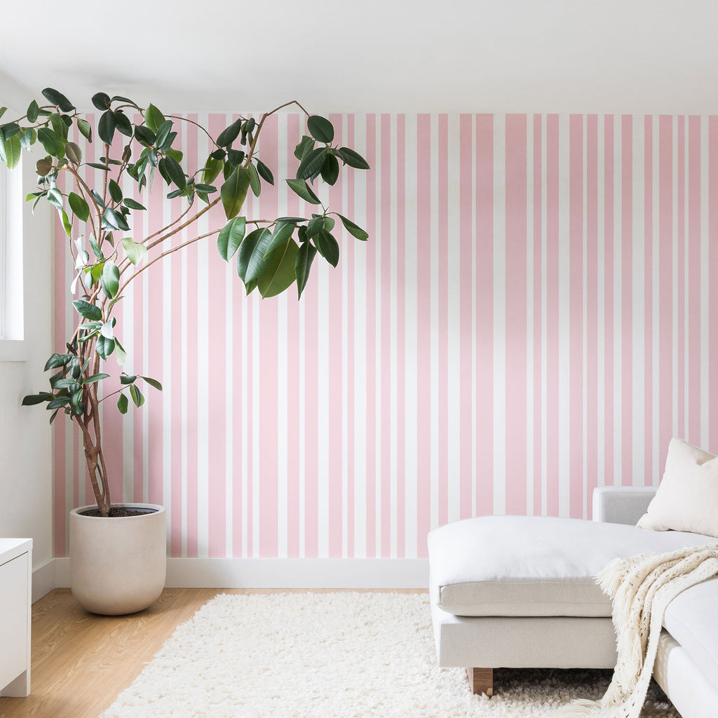 Lisa Argyropoulos Soft Blush Stripes Wall Mural