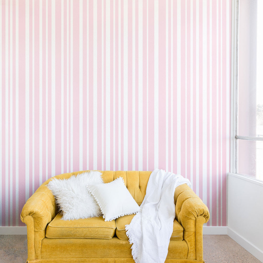 Lisa Argyropoulos Soft Blush Stripes Wall Mural