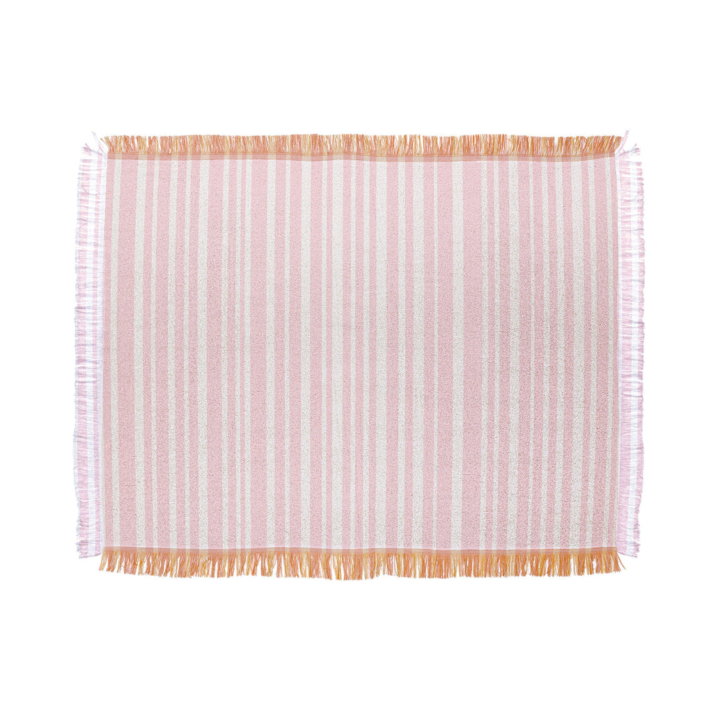 Lisa Argyropoulos Soft Blush Stripes Throw Blanket