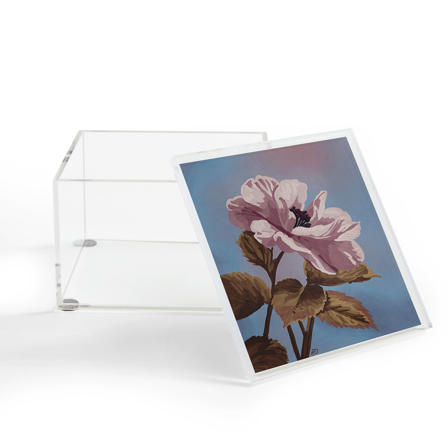 Lisa D Art Designs Vintage Begonia Botanical Acrylic Box
