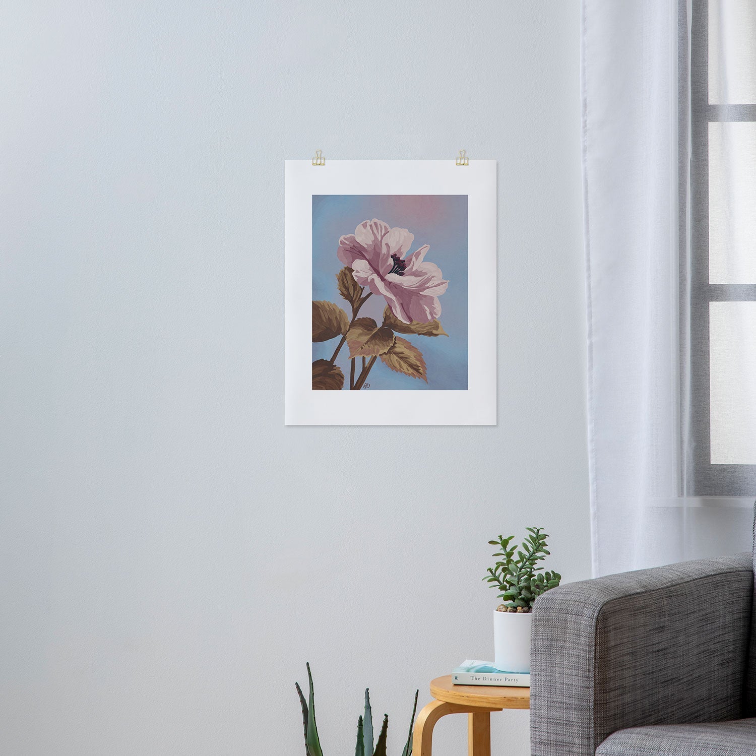Lisa D Art Designs Vintage Begonia Botanical Art Print