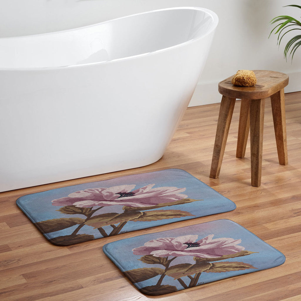 Lisa D Art Designs Vintage Begonia Botanical Memory Foam Bath Mat