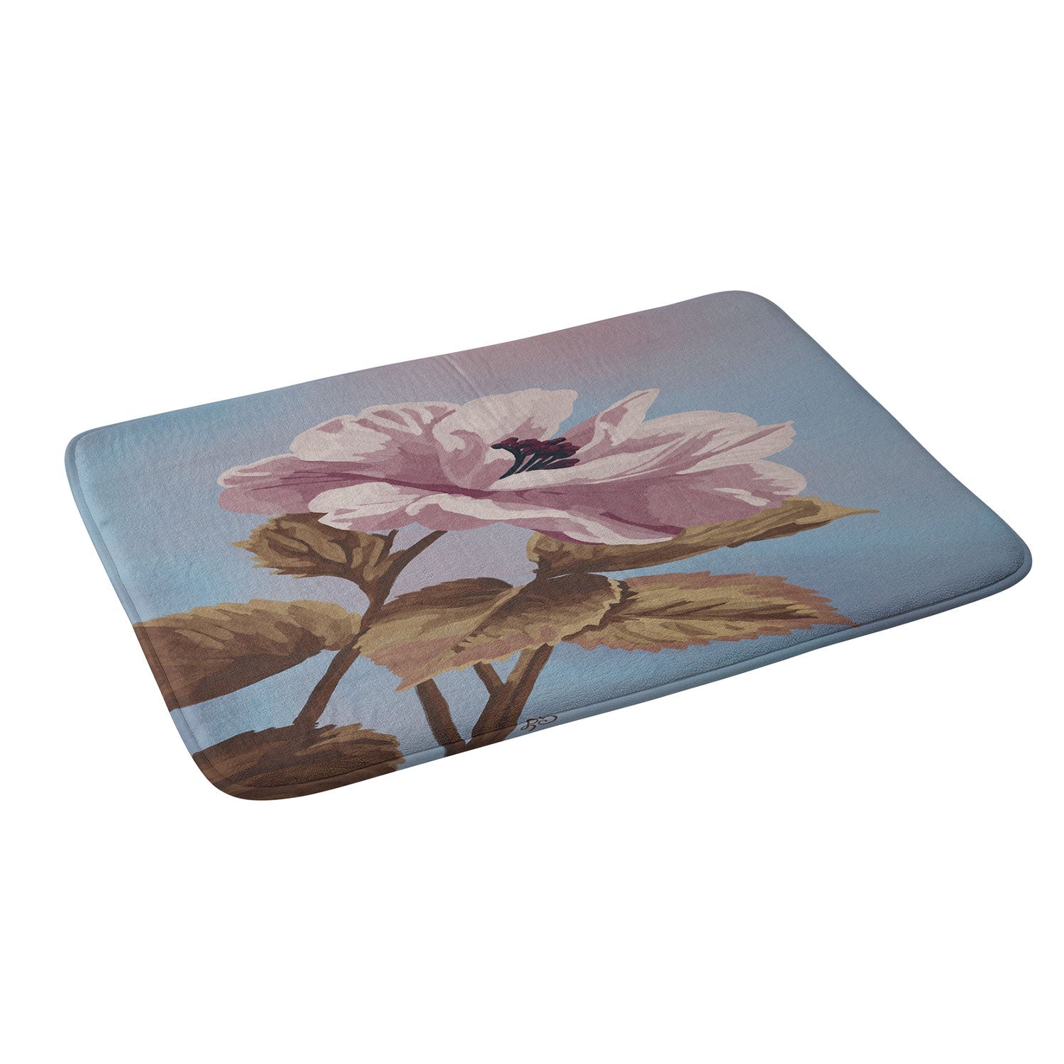 Lisa D Art Designs Vintage Begonia Botanical Memory Foam Bath Mat