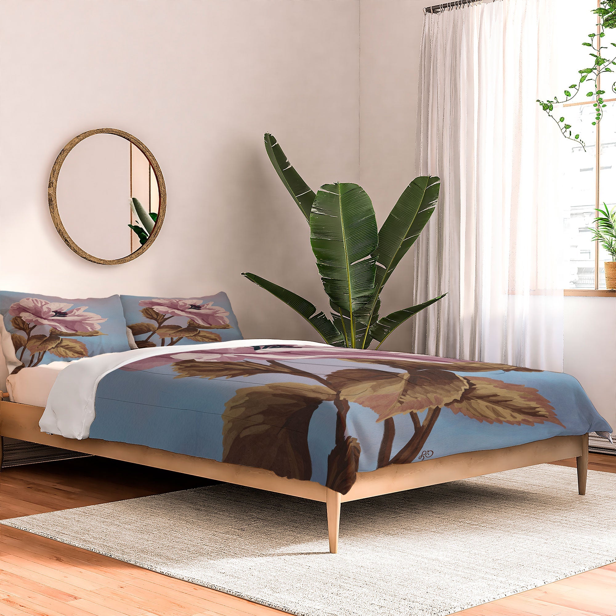 Lisa D Art Designs Vintage Begonia Botanical Comforter