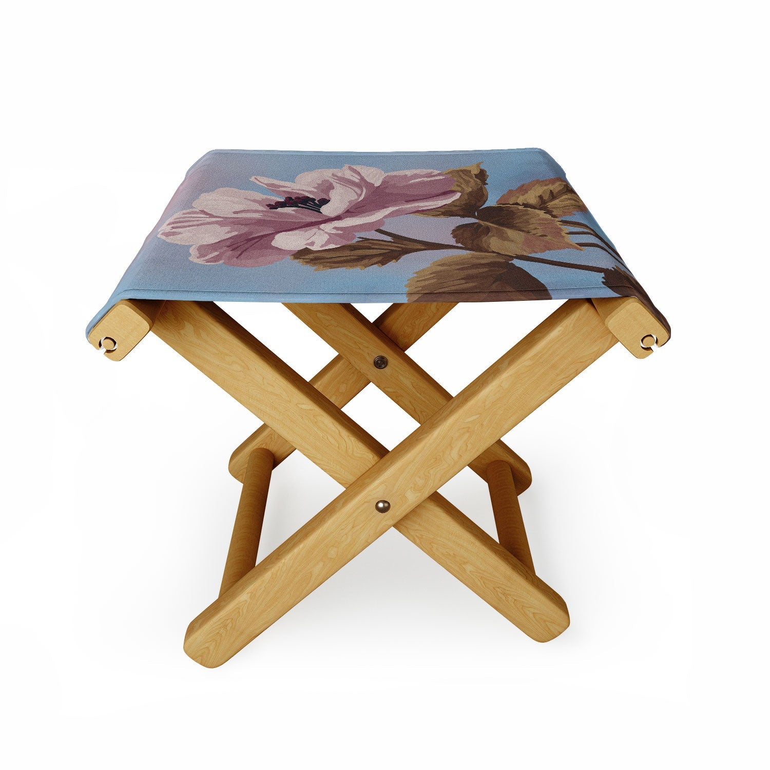 Lisa D Art Designs Vintage Begonia Botanical Folding Stool