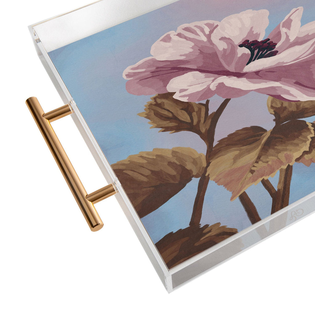 Lisa D Art Designs Vintage Begonia Botanical Acrylic Tray