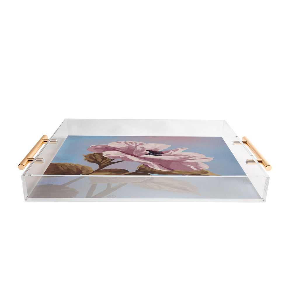 Lisa D Art Designs Vintage Begonia Botanical Acrylic Tray