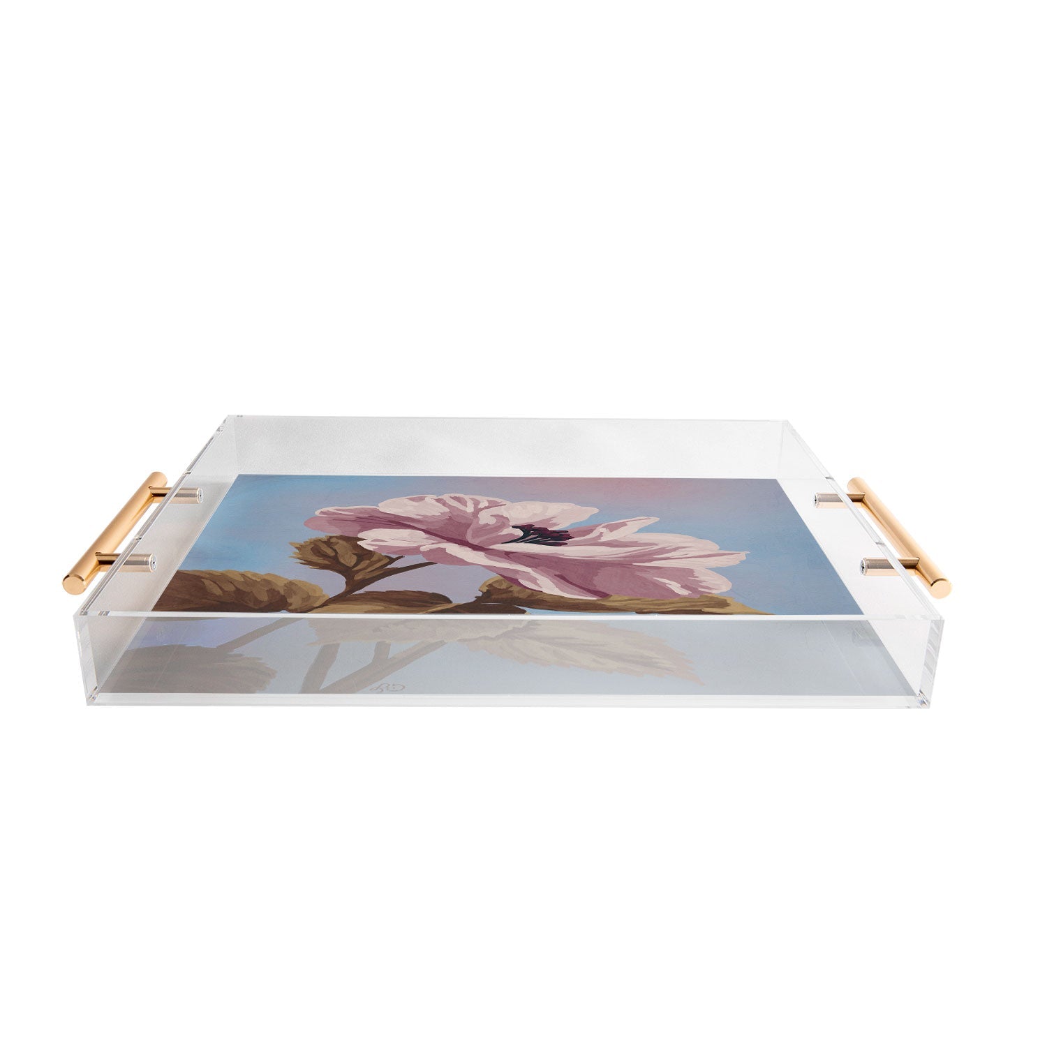 Lisa D Art Designs Vintage Begonia Botanical Acrylic Tray