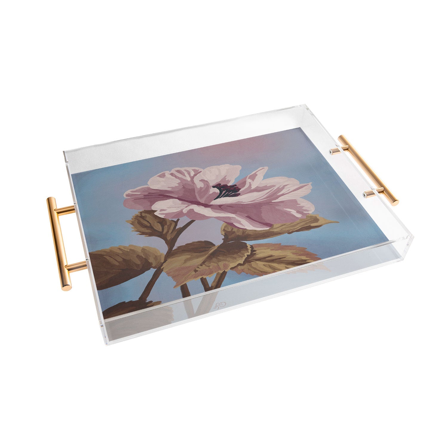 Lisa D Art Designs Vintage Begonia Botanical Acrylic Tray