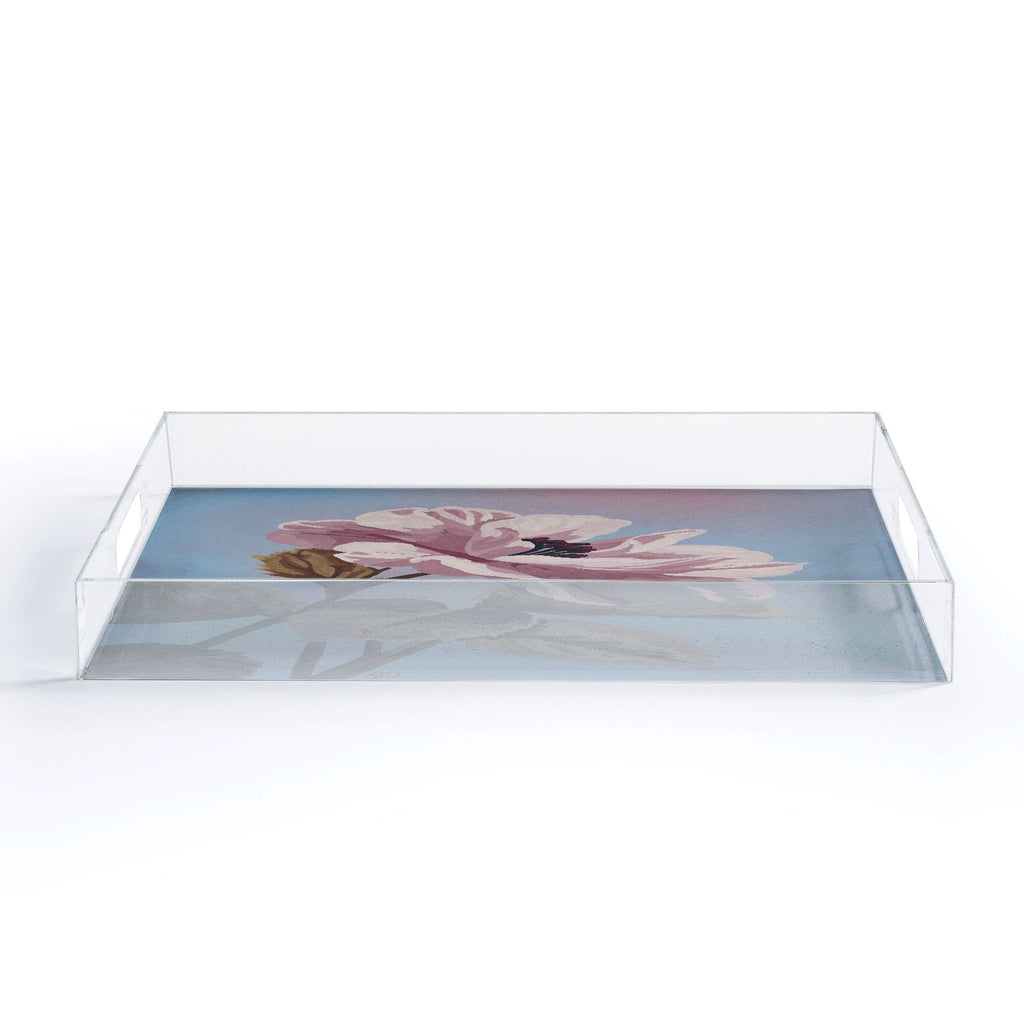 Lisa D Art Designs Vintage Begonia Botanical Acrylic Tray